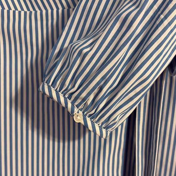 J.Crew Blue & White pinstripe wrap dress - Size 8 - Picture 3 of 6